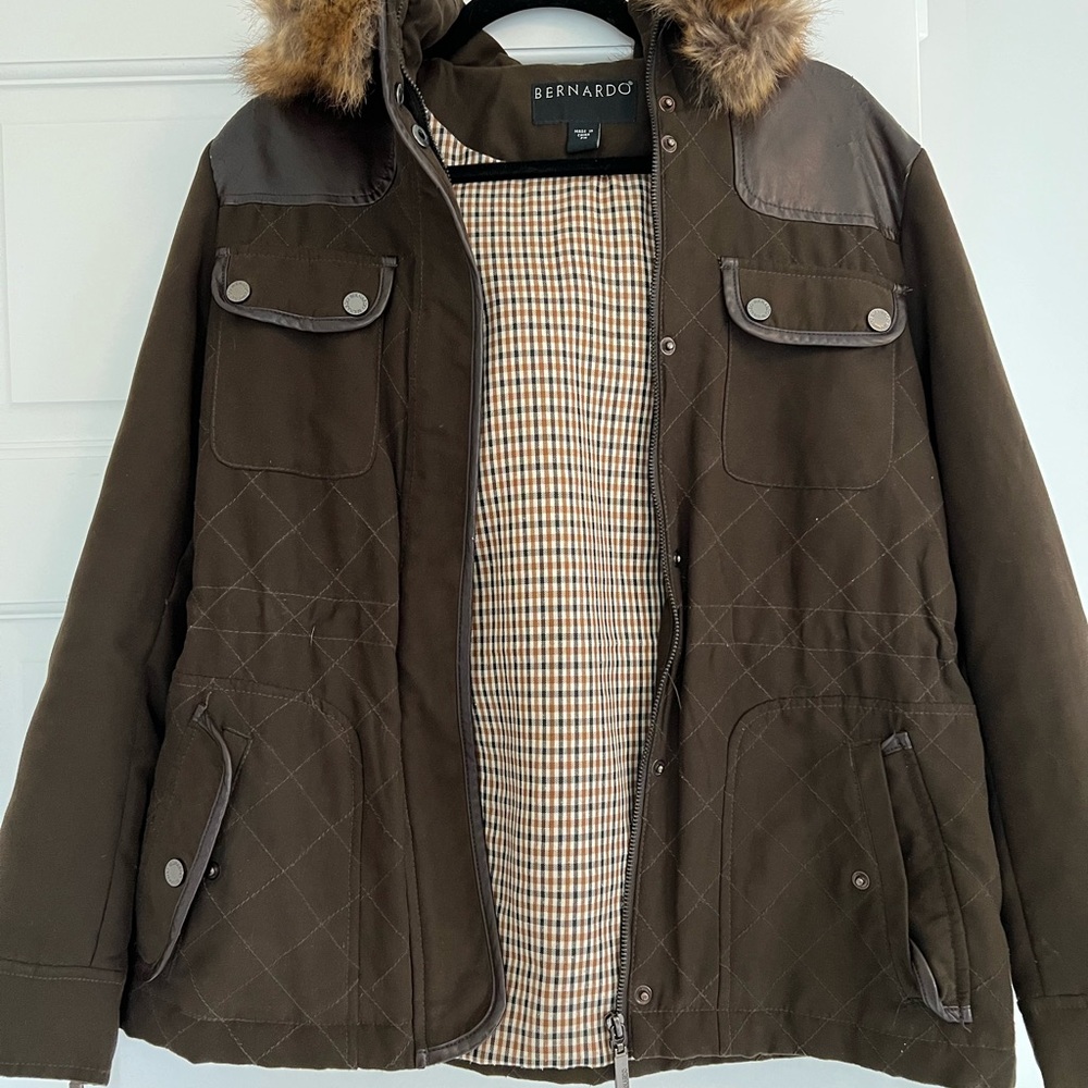 Bernardo leather and suede field jacket